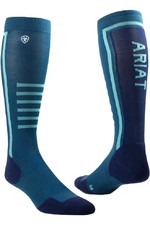 2022 Ariat Ariattek Slimline Performance Socks 10040213 - Saxony Blue / Blue Opal